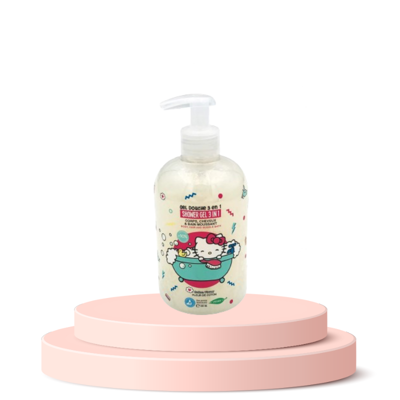 {Hello Kitty} - Gel douche 3 en 1 : corps, cheveux & bain moussant