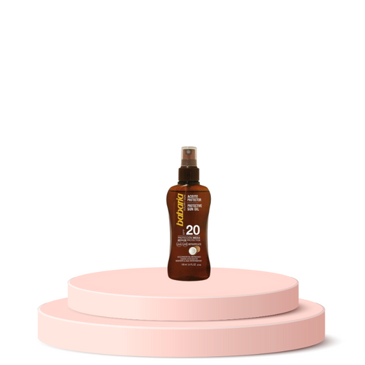 {Babaria} -Huile Sèche à la Noix de Coco SPF 20 - Format Cabine Avion