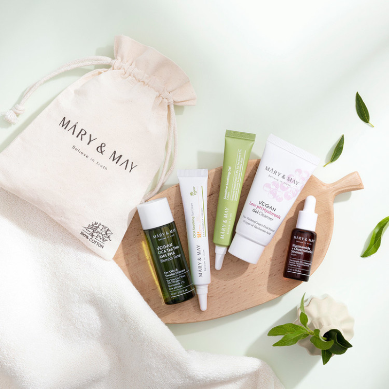 {Mary&May} - Starter Kit – Mini Routine 5 Étapes apaisant Vegan Glow